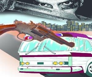 Robbed at gun point to take two innocent place